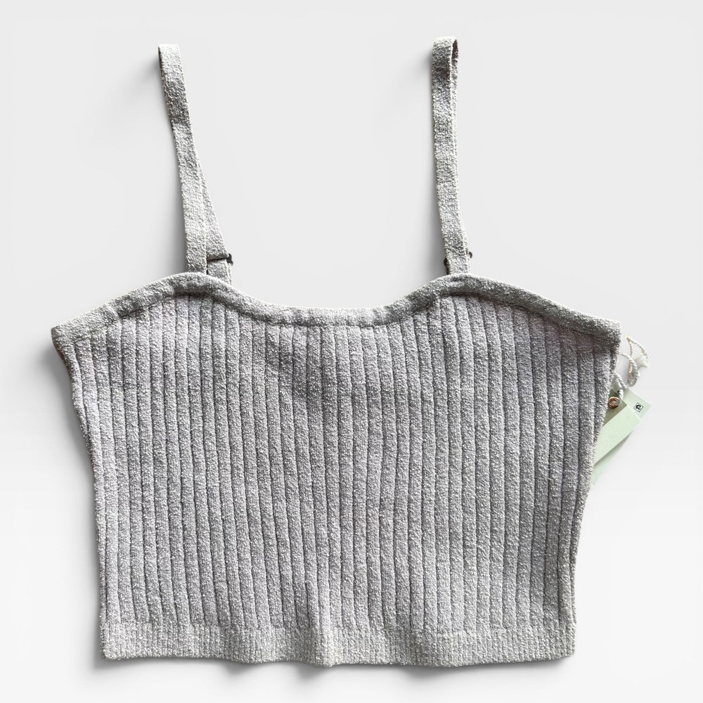 Good American Ribbed Knit Cropped Camisole Lavender Size XL NEW! $89